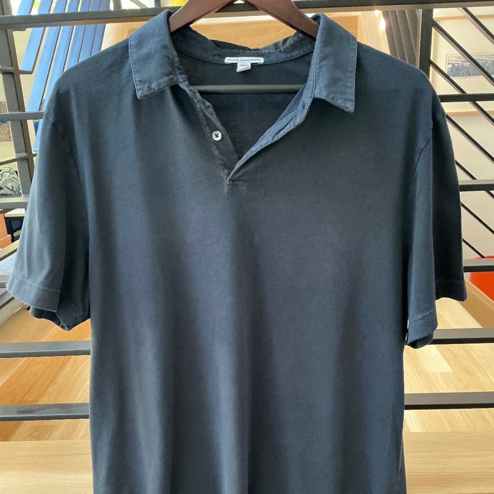 James Perse Mens Jersey Short Sleeve Polo size 3 (Mens Large)